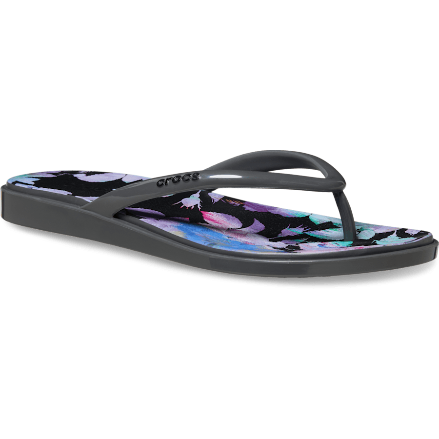 Crocs Miami Round Toe Dark Floral Flip Sale